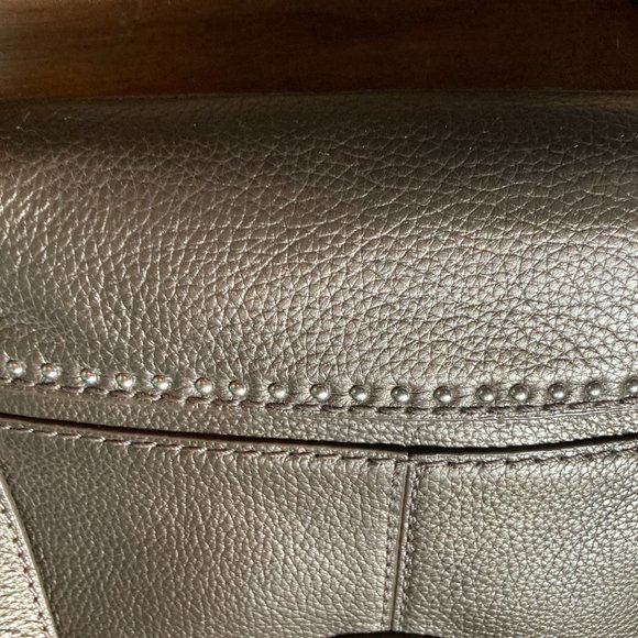 Brighton Leather Bronzy Brown Silver Studded Crossbody in Great Condition - Picture 6 of 10